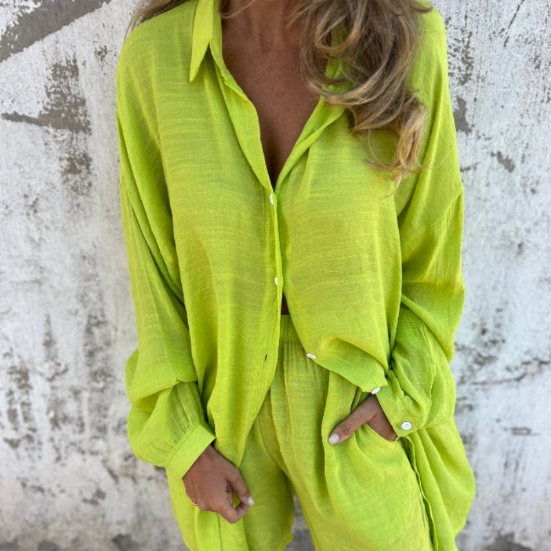 Women's casual shirt + shorts two-piece gift